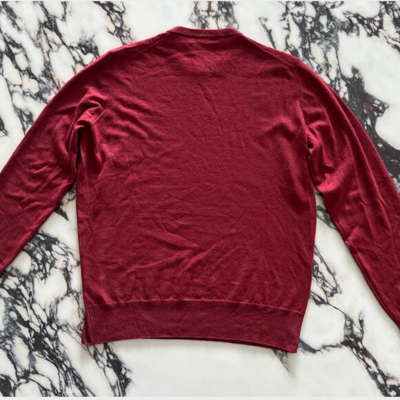 Loro Piana Men's Superlight Long Sleeve Crewneck 100% Cashmere Tibetan Red IT 48 - Picture 12 of 16